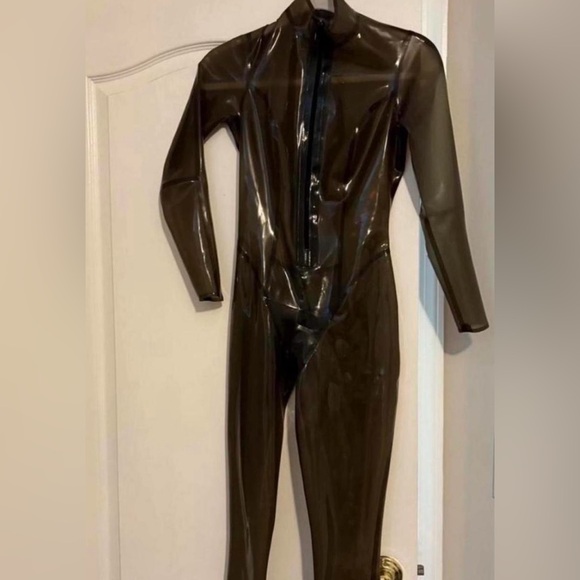 Translucent Black Latex Catsuit - Picture 1 of 4